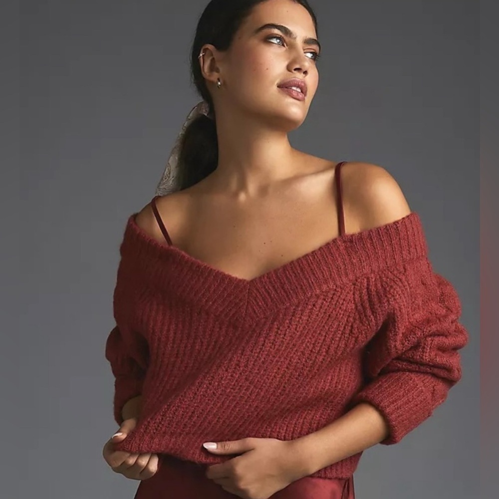 Anthropologie Mare Mare Layered Sweater Slip Dress | Size Large - NWOT - Picture 3 of 11